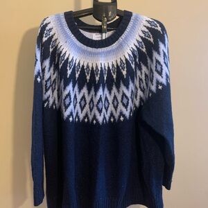 Blue and white fair aisle Old Navy sweater.